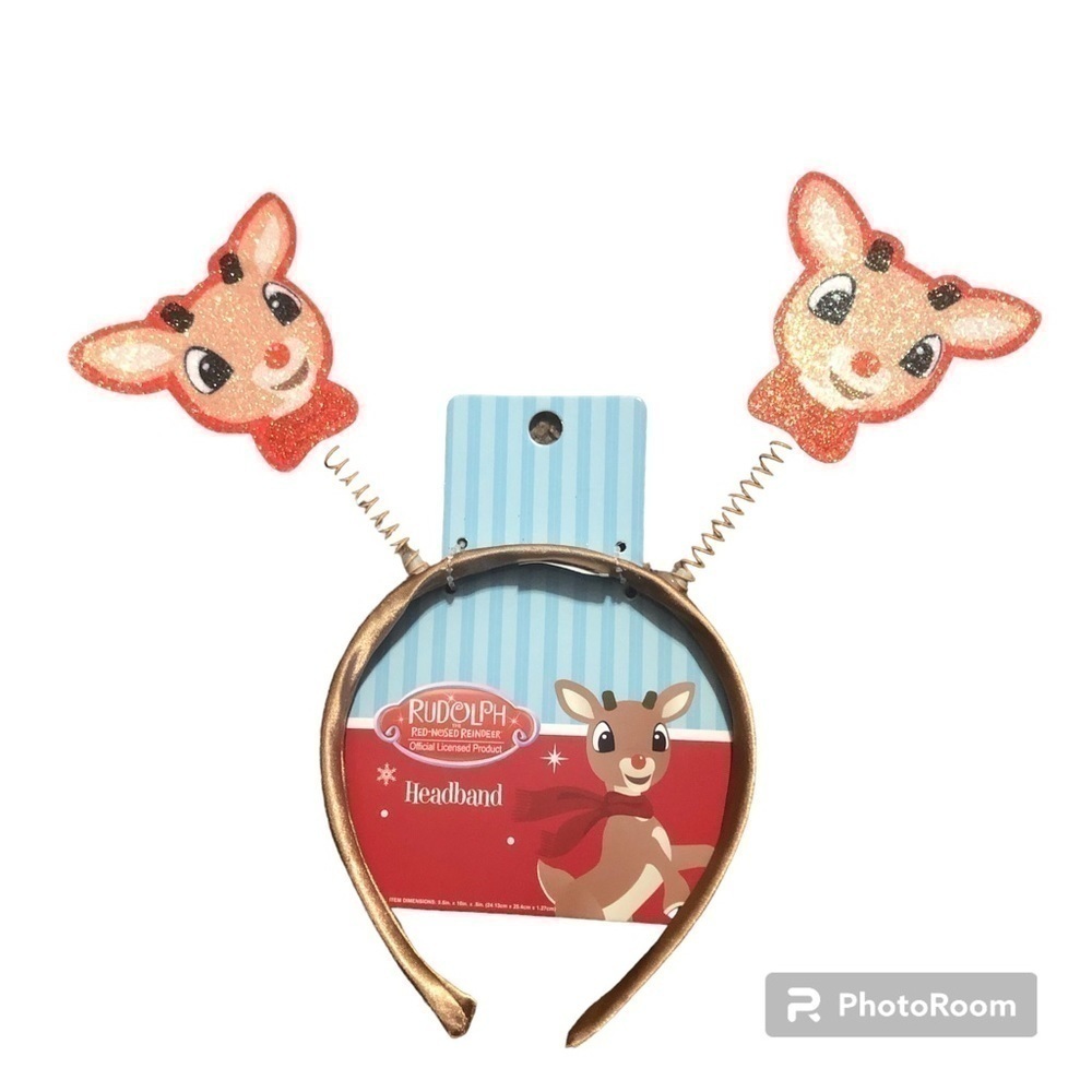 Rudolph the Red Nosed Reindeer Bounce Headband Glitter NEW